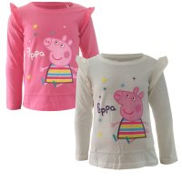 Peppa Pig Wutz Mädchen Langarmshirt - Rüschen